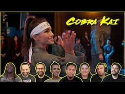 Reactors Reacting to COBRA KAI FIGHTS THE IRON DRAGONS | Cobra Kai 6x6 "Benvinguts A Barcelona"