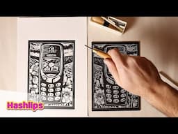 Lino cut process: "Hidden Beauty" by DEB