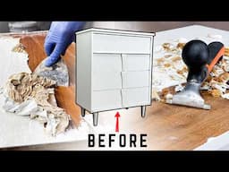 How to Remove Paint from Furniture | MCM Dresser PAINT TO WOOD Restoration