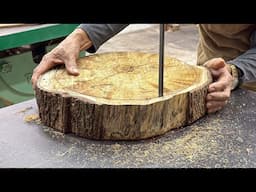 A Bizarre Coffee Table Design: Round Wooden Slabs and Limitless Creativity