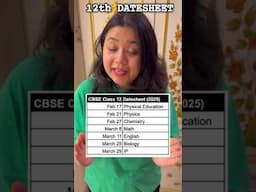 CBSE 12th DATESHEET in 20seconds 🤍 #cbse 2025