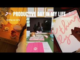 PRODUCTIVE DAY IN MY LIFE VLOG: waking up early, biggg shipping day, and getting back on track!