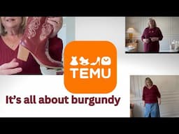 Temu 🌺burgundy clothing haul🌺over 50’s fashion🌺