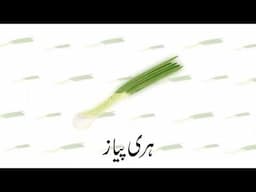 Vegetable Names in Urdu: Hari Pyaaz - Hari Pyaaz | #toffeetv #urdu #languagelearning