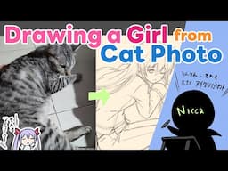 Drawing a Girl from Cat Photo