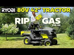 Electric Ryobi 42" Tractor Review BETTER THAN GAS(for me)!