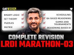 CAT 2024 LRDI Revision Marathon - 03 by Saral Nashier - No Set Left Unsolved!!