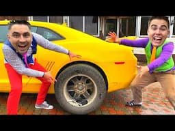 Mr. Joe Put Bottles under Wheel VS Mr. Joker on Opel Kids Video