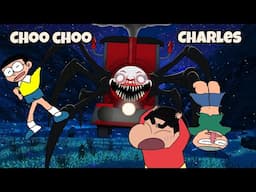 Shinchan and Nobita Killed Monster Train 😱 || 😂 Funny Game Choo Choo Charles