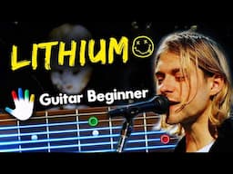 Lithium Guitar Lessons for Beginner Nirvana Tutorial | How To Play Chords + Backing Track Songs,Tabs