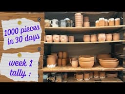 Pottery Challenge 1000 in 30 days, week 1 recap