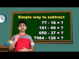 Learn Easy Subtraction Trick | Math Tips and Tricks | Solve in UNDER 1 SECOND!