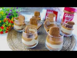 Lotus Biscoff Mousse Dessert Recipe | No Bake Dessert