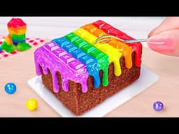 Yummy Miniature Softest Original Rainbow Chocolate Cake 🍫 Making Chocolate Cake With KITKAT 🎂 미니 요리