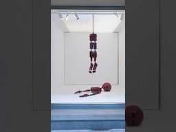 Jordan Wolfson’s “Red Sculpture” is on view in the street-facing vitrine at Gagosian in Paris.