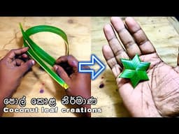 පොල් කොළ නිර්මාණ | Coconut leaf crafts | ココナッツの葉の工芸品 | පොල් කොළ තරුව |Coconut leaf star, mr. tharaka