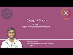 Lecture 23 : Topos theory I Elementary toposes