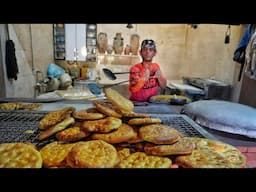 Baking very tasty milk bread in a traditional way in a beautiful bakery in Khansar|baking bread