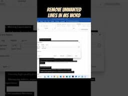 Remove unwanted lines in MS Word #msoffice #msword