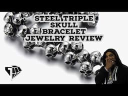 Amazon Triple Skull Gothic Biker Bracelet Jewelry Review