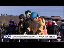 Skiers and snowboarders celebrate Park City Mountain Resort ski season opening