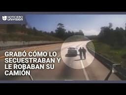 Trailero graba el momento en que hombres armados lo secuestran y le roban el vehículo en México