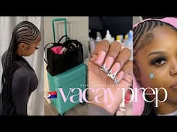 vacay prep vlog: 1st solo international trip, hello kitty nails, stitch braids, lashes, ulta & more