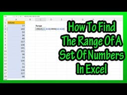 How To Find Or Calculate The Range Of A Data Set In Excel Explained