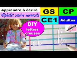 Apprendre l’écriture cursive de l’alphabet avec des lettres creuses (DIY)