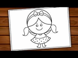 Easy Doll Drawing| How To Draw a Doll Step by Step| Girl Drawing for Beginners