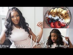 How I Style My GLUELESS Wigs, Easy Smoothie Bowl Recipe & More | Weekend Vlog