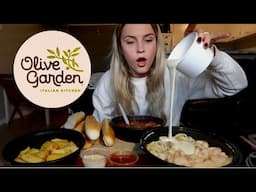 Olive Garden Mukbang!! Fettuccine Alfredo😋