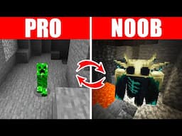 Minecraft NOOB vs. PRO: SWAPPED CAVE SURVIVAL in Minecraft (Compilation)