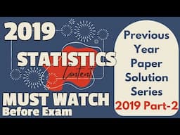 SSC CGL JSO 2024 Preparation || 2019 Part-2 || Solutions || Statistics