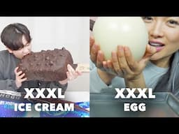 Mukbangers eating XXXL versions of popular foods