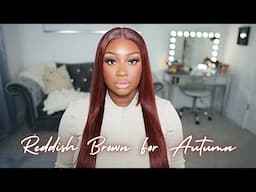 New Hair Color for Fall?!  Reddish Brown Layer Cut Straight Closure Wig Install ft. ISEE Hair