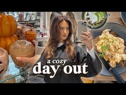 a cozy solo day in the life 🍂✨ autumn shopping, brunch, new hair & a big haul