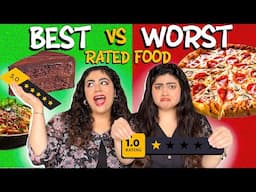 1 ⭐ vs. 5 ⭐ Rated Food Challenge for 24 hours ft. Thakur Sisters | Best vs. Worst Rated Food!