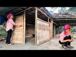 The mother finished the bamboo wall and cleaned the kitchen neatly after taking medicine for the flu