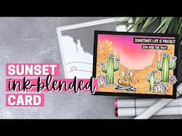 Sunset Ink-Blended Card - Lawn Fawn