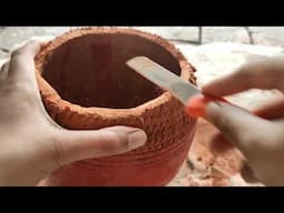 Red Clay pot गुल्लक ASMR @crunchdesire1501 satisfying sounds #asmr #multanimitticrunchlover  ❤