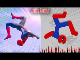 Spiderman vs Stickman | Stickman Dismounting funny and epic moments | Like a boss compilation #142