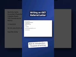 OET Letter Writing - How to Write the Purpose of the Letter