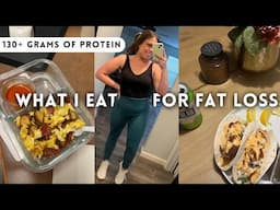 WHAT I EAT IN A DAY HIGH PROTEIN FOR FAT LOSS! 130 GRAMS OF PROTEIN & 1600 CALORIES PER DAY!