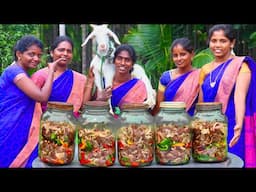 BIG INFUSED GOAT | GOAT INSIDE GLASS JAR | Western Retort Pouch Packaging Cooking in Indian Village