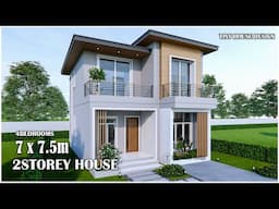 Modern Small House | 2Storey House | 7m x 7.5m with 4Bedrooms