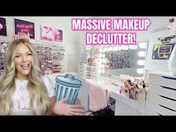 MASSIVE MAKEUP DECLUTTER & ORGANIZATION 2024 😱 GETTING RID OF ALL MY MAKEUP | KELLY STRACK