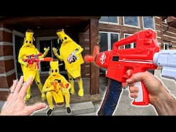 NERF FORTNITE BANANA BATTLE | They break into my home!