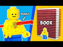 Firing 500 LEGO Spring Loaded Shooters at Minifigures