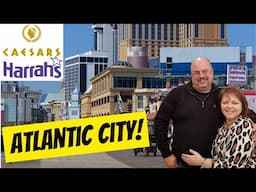 Atlantic City - Harrahs Resort and Caesars!  Boardwalk and Room Tour!